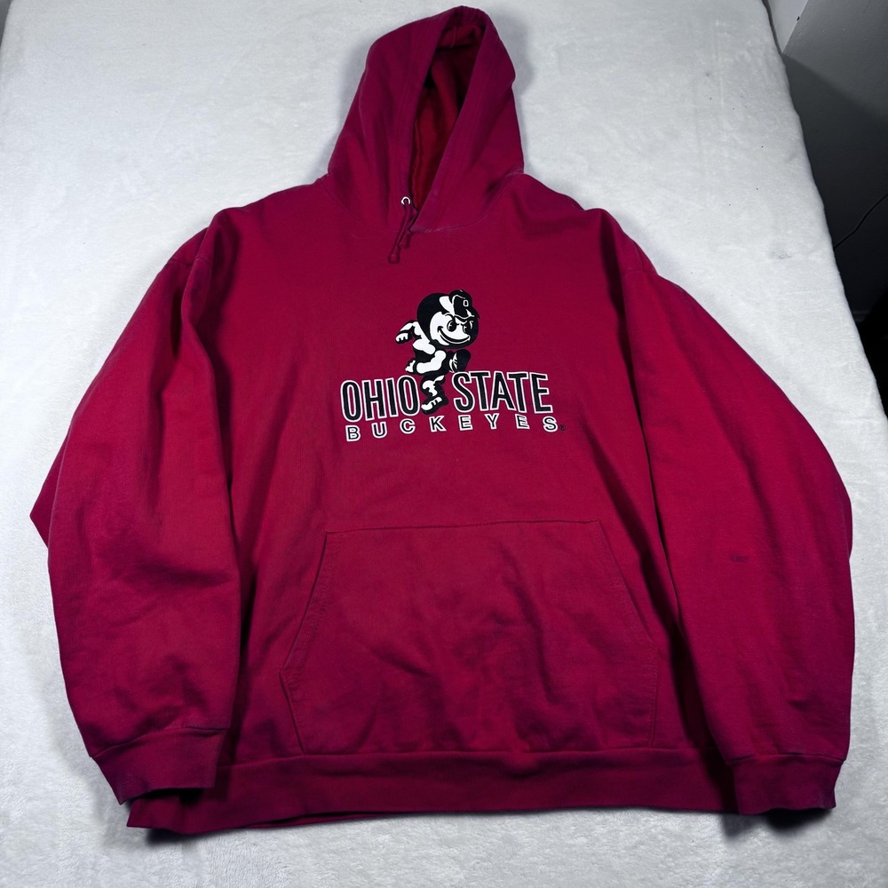 Ohio State Buckeyes Hoodie Mens Large Red NCAA Football Pullover‎ Sweatshirt